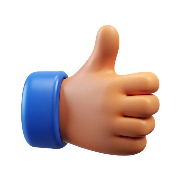a plastic hand with a thumb up