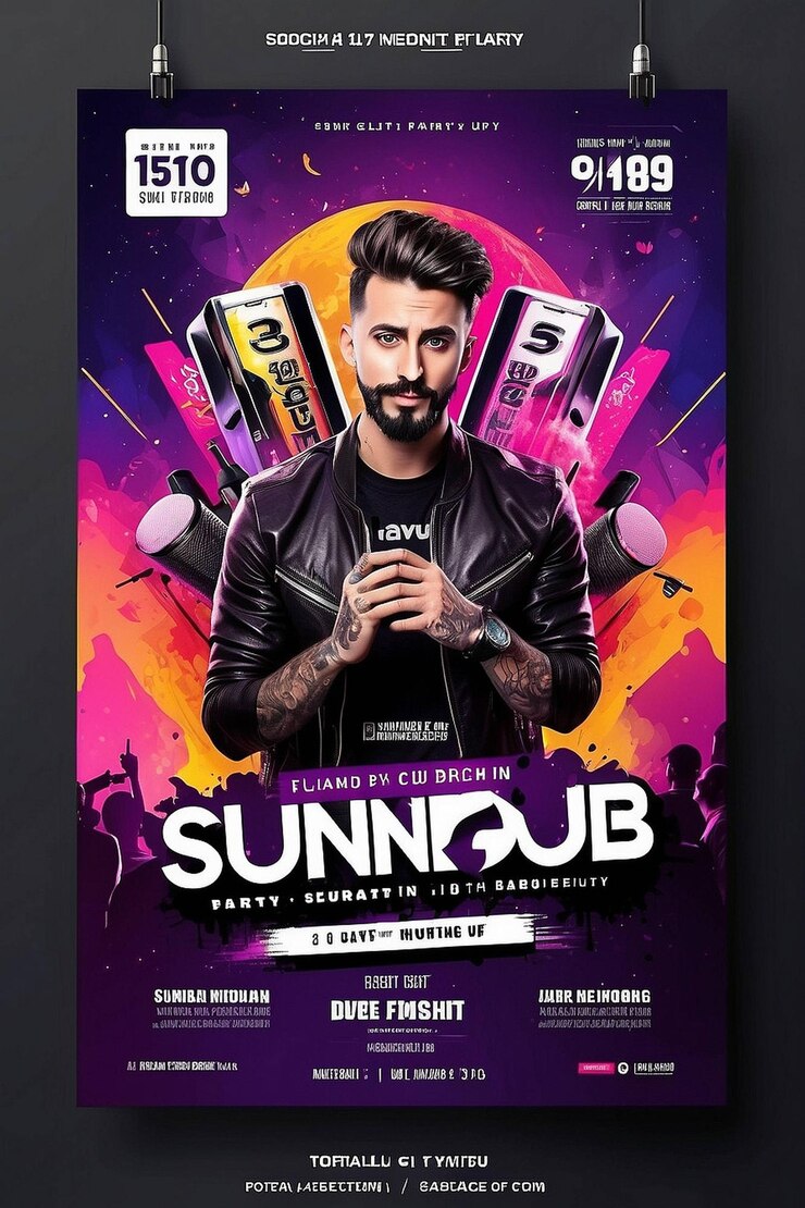 Photo a poster for sunflower show featuring a man with a beard
