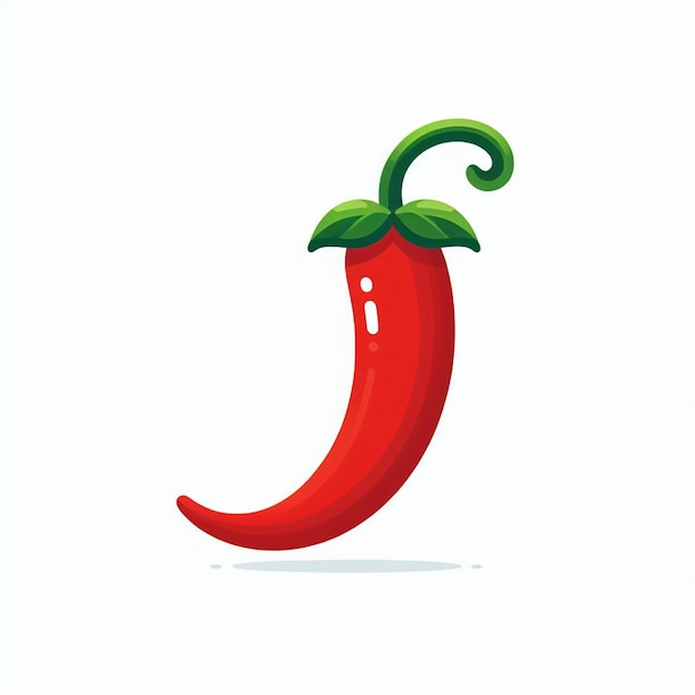 a red pepper with a green leaf on it