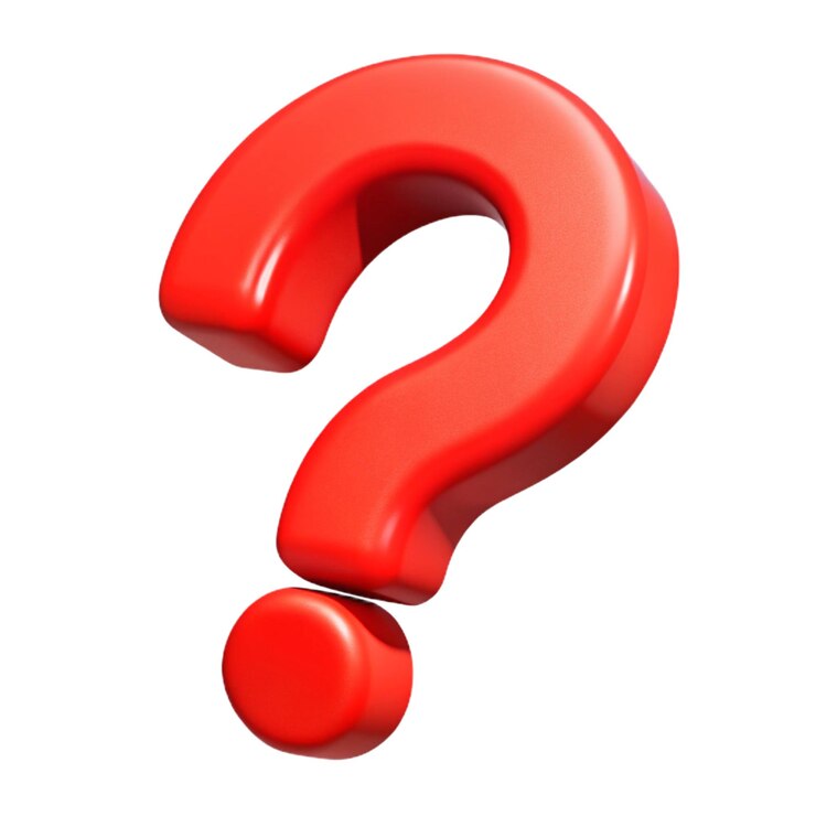 a red question mark with a red question mark on it