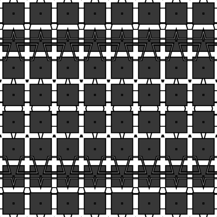 Photo a seamless pattern with black squares and squares with the letters rhombus.
