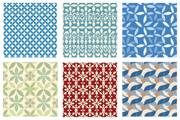 a set of vintage wallpapers retro flower pattern collection
