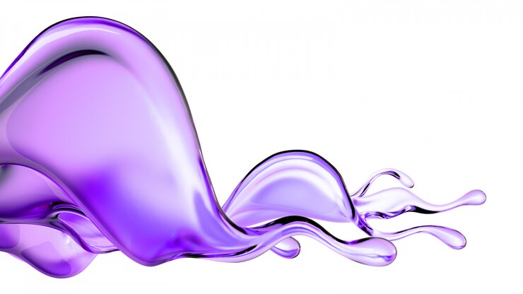 Photo a splash of purple transparent liquid. 3d rendering.