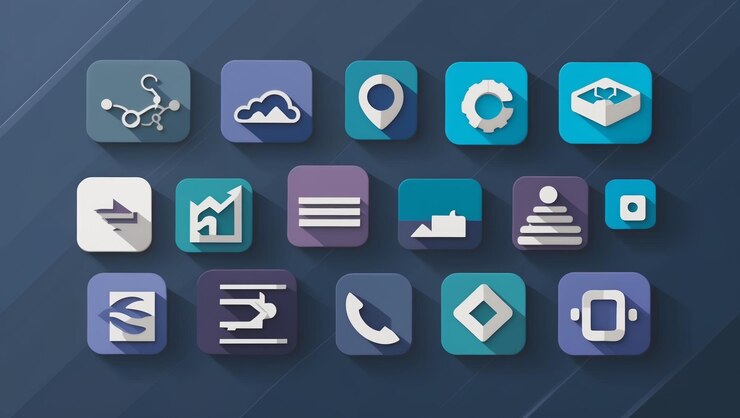 Photo a vibrant collection of modern icons for digital design and branding