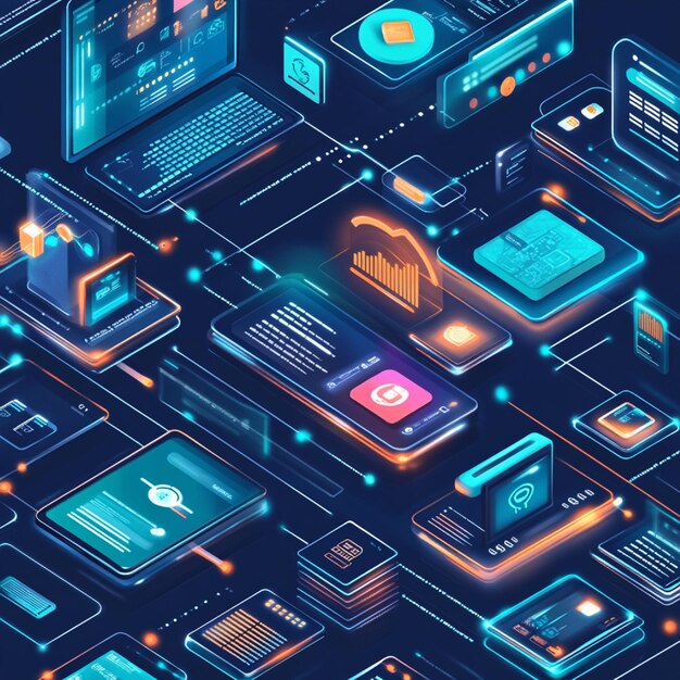 a visual of multiple digital banking services being accessed through a single platform
