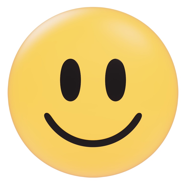 Photo a yellow smiley face with a black line around the middle.