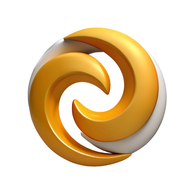 a yellow spiral design is on a white background