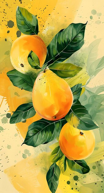 Aam Panna Mango crudo e foglie di menta Decorazione Fresco e Zes Illustrazione Cibo Bevanda Aromi indiani