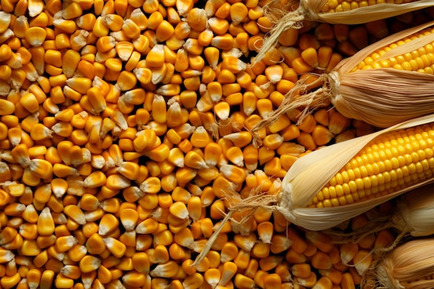 Abbondante spazio di copia all'interno di una cornice di mais e semi dorati