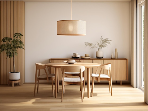 Abbraccia il comfort e lo stile nella sala da pranzo in legno leggero
