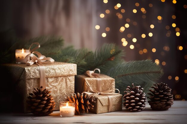 Abbraccia lo spirito di dare con il nostro festivo sfondo natalizio adornato con regali colorati una celebrazione visiva di gioia e tradizioni