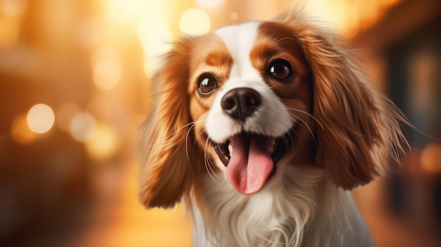 Abbracciando l'euforia il sorriso del cane illumina la scena