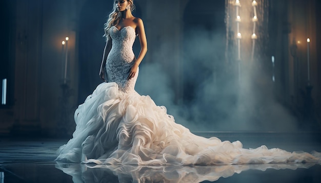 Abito da sposa ispirato alla sirena