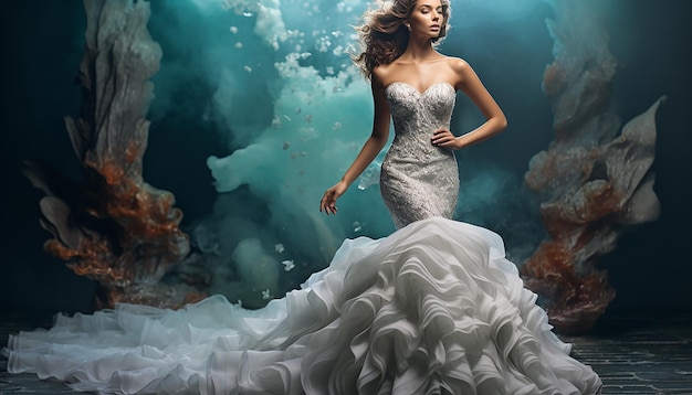 Abito da sposa ispirato alla sirena