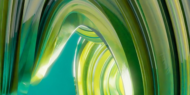 abstrack moderno metallo lucido verde 3D modello di sfondo fluido per banner e decorativi