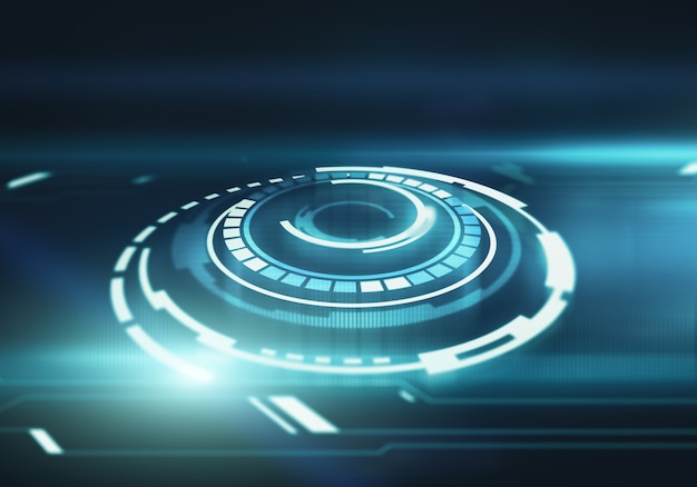 Abstract 3d digital illustration of round part of the futuristic interface.