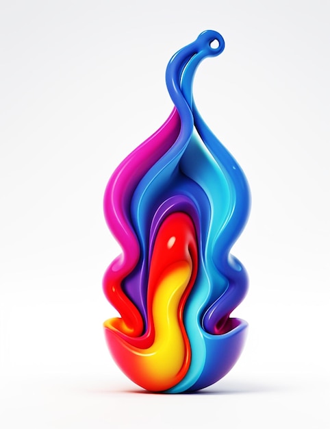 Abstract 3D forma liquida vibrante gradiente colore sfondo