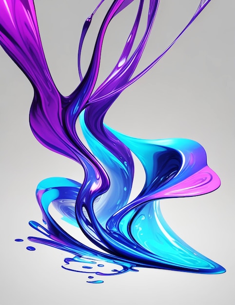 Abstract 3D forma liquida vibrante gradiente colore sfondo