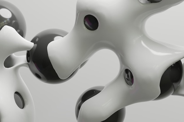 Abstract 3d render motion design liquido bolla metasfera palla transizione deformazione carta da parati