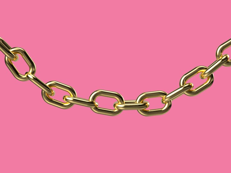 abstract 3d rendering gold chain