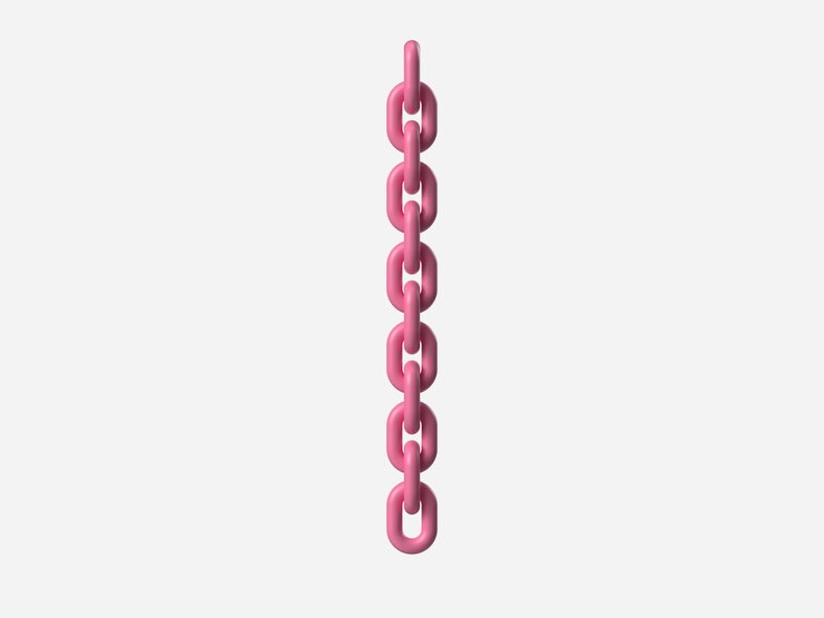 abstract 3d rendering pink chain white background