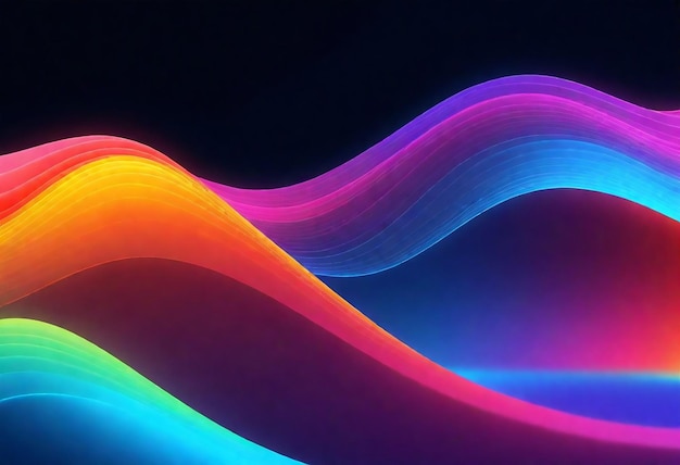 Abstract 3D Wave Sfondio per la tecnologia aziendale carta da parati Hypnotizing Rainbow Wave