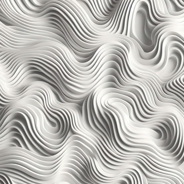 Abstract 3D White Waves Abstract Background