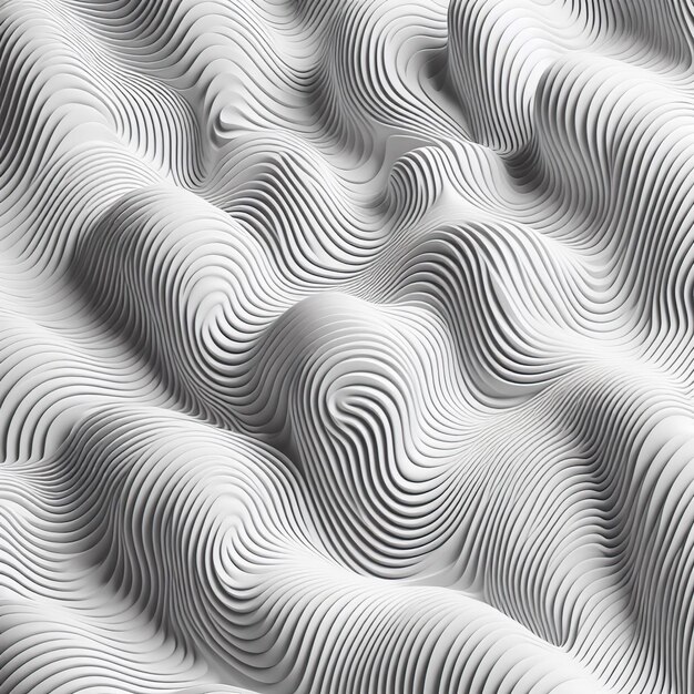 Abstract 3D White Waves Abstract Background