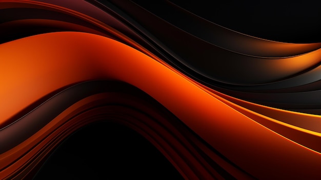 Abstract arancione 3d oscuro ondulato sfondo generativa AI