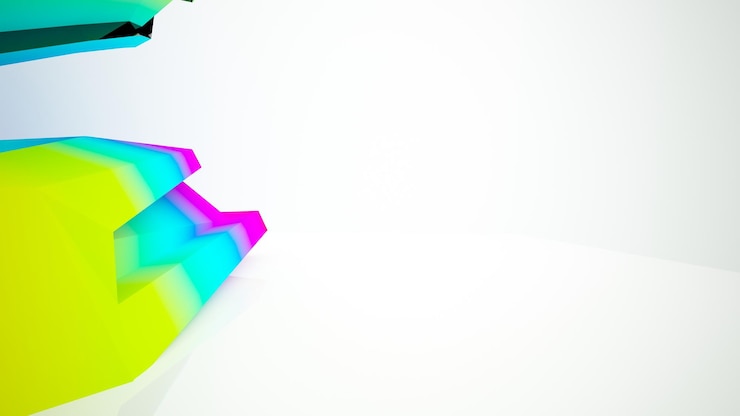Foto abstract architettonico bianco e vetro gradiente colore interno di una casa minimalista