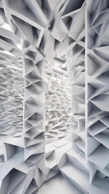 Abstract background architettonico bianco 3d render moderno carta da parati geometrica