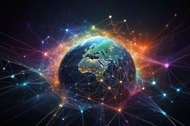 Abstract background global world wide internet connections concept vector