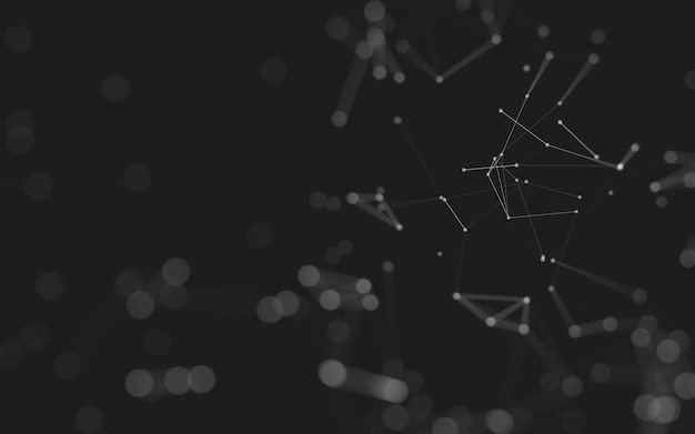 Abstract background. Molecules technology with polygonal shapes, connecting dots and lines. Connection structure. Big data visualization.