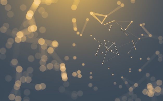 abstract background. molecules technology with polygonal shapes, connecting dots and lines. connection structure. big data visualization.