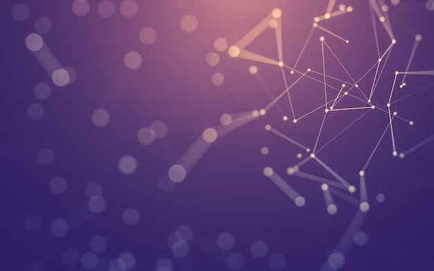 abstract background molecules technology with polygonal shapes connecting dots and lines connection structure big data visualization