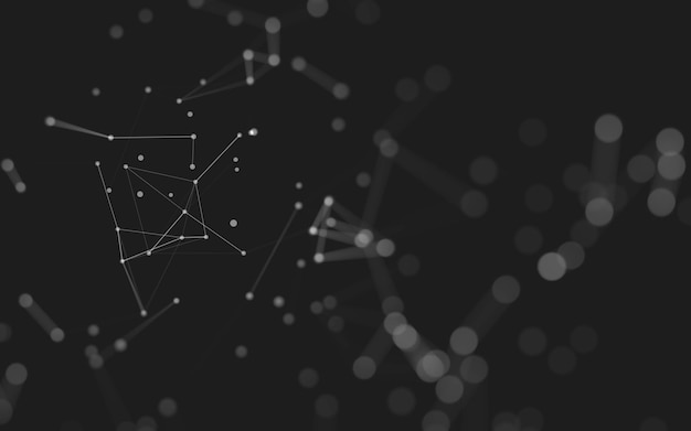 Abstract background Molecules technology with polygonal shapes connecting dots and lines Connection structure Big data visualization