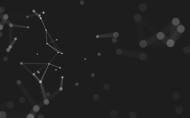 Abstract background Molecules technology with polygonal shapes connecting dots and lines Connection structure Big data visualization