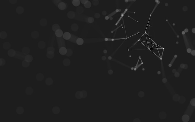 abstract background molecules technology with polygonal shapes connecting dots and lines connection structure big data visualization