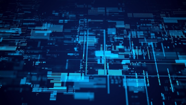 Abstract background tecnologico Informazioni digitali Il concetto di big data rendering 3D