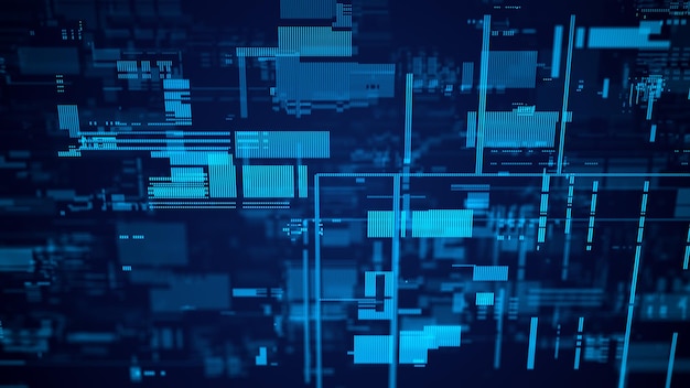 Abstract background tecnologico Informazioni digitali Il concetto di big data rendering 3D