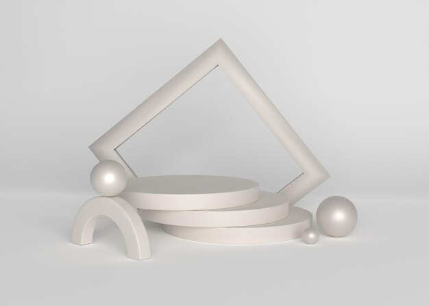 Abstract background white podium for product display