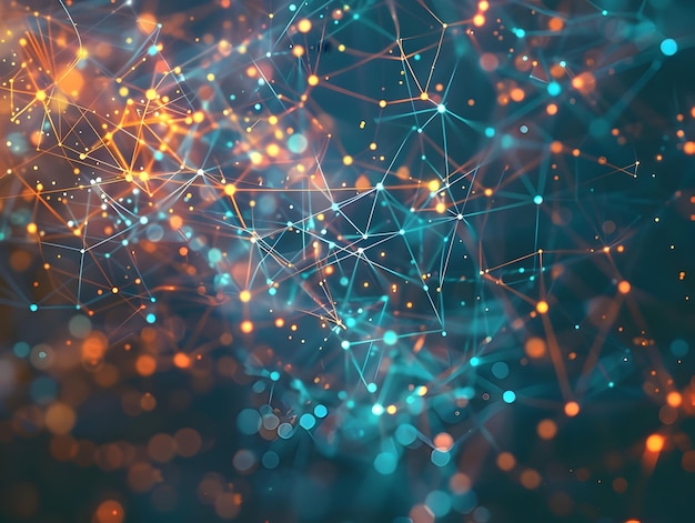 Abstract Background with Blue and Orange Lights