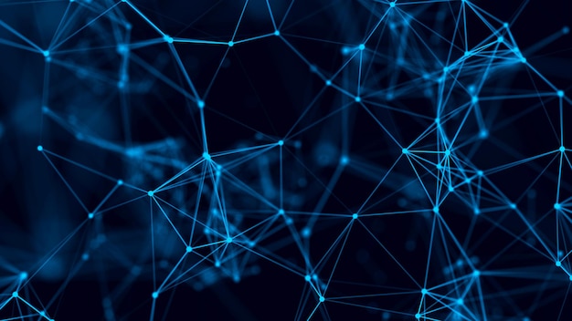 abstract background with connecting dots and lines network connection structure 3d rendering