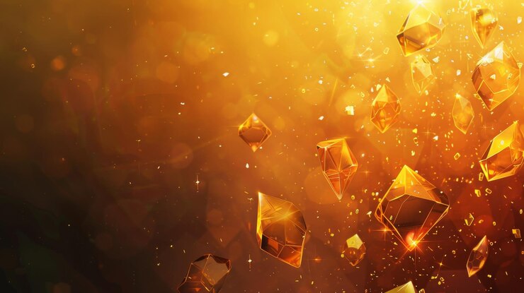 Abstract background with gold crystals