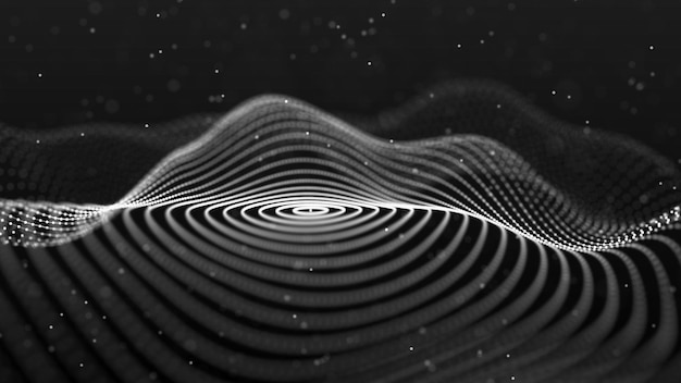 abstract background with spider web dynamic wave of particles big data 3d