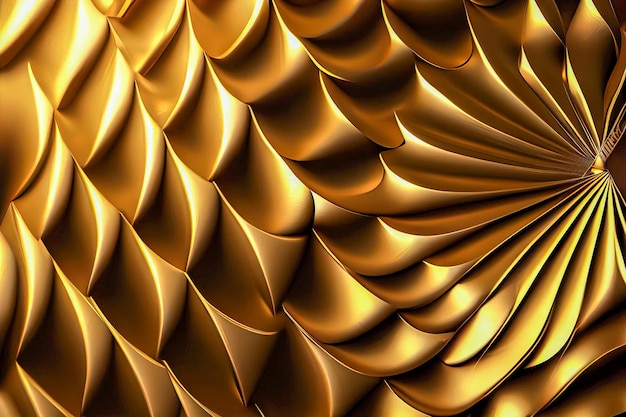 Abstract background3d illustrazione dorata IA generativa