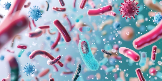 Abstract batteri probiotici batteri gram-positivi batteri e virus di varie forme