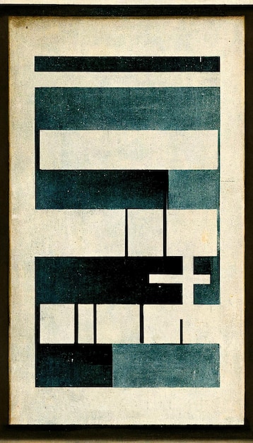 Abstract Bauhaus poster grunge carta vintage retrò forme geometriche nero arancio sfondo giallo