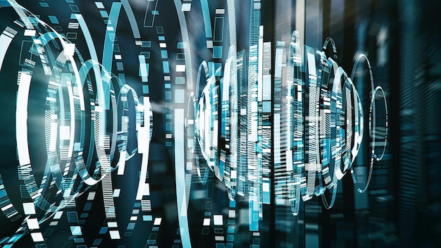 Abstract big data illustration 3d illustration Big Data concept Data science Machine learning