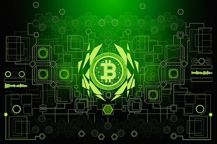 Photo abstract bitcoin backdrop